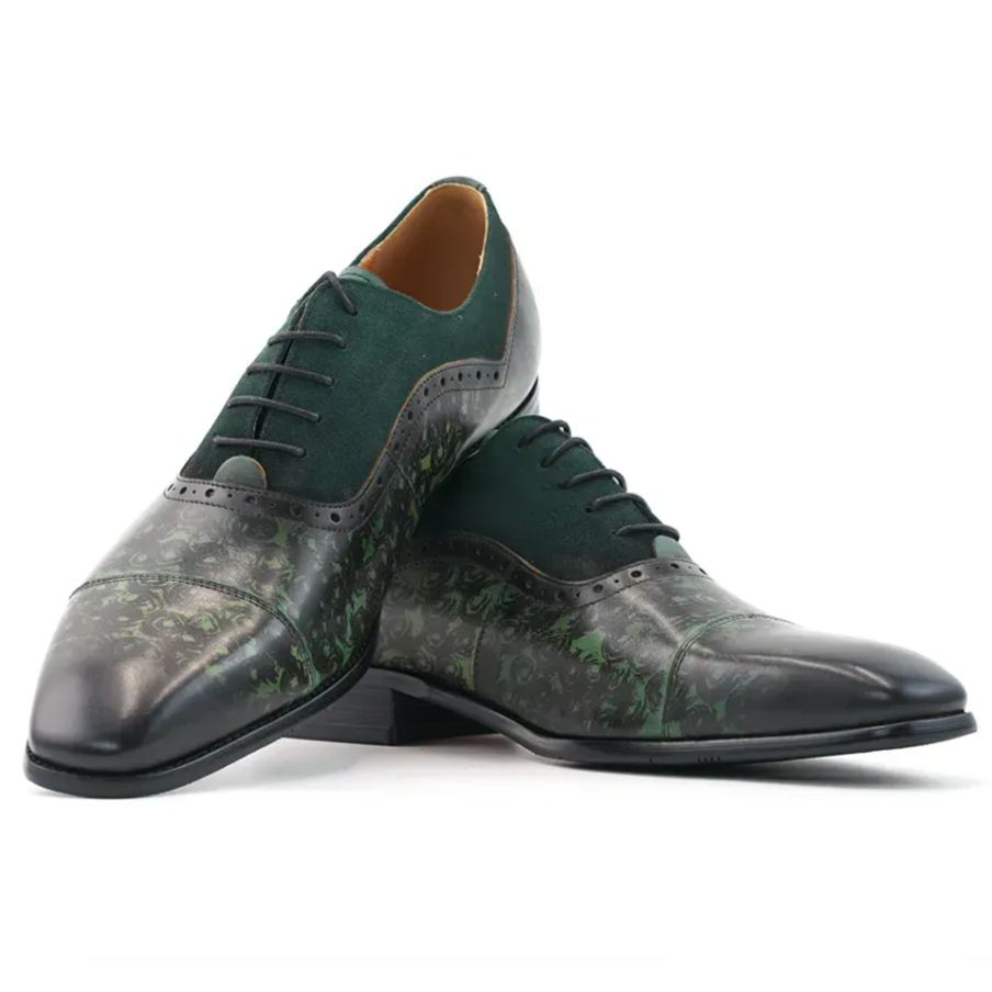 [Copy]Men's red and black embossed Oxford shoes