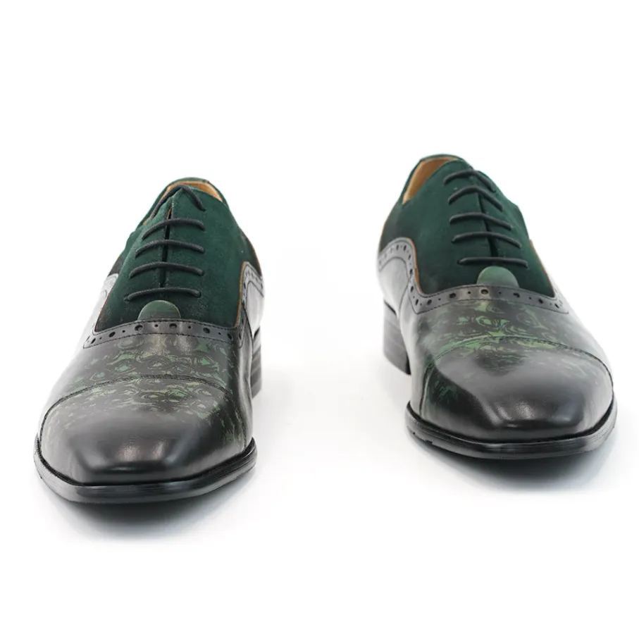 [Copy]Men's red and black embossed Oxford shoes