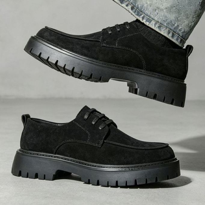 [Copy]Hand-polished floral print genuine leather color-blocked Oxford shoes