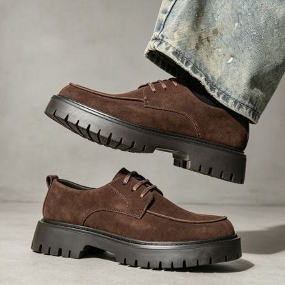 [Copy]Hand-polished floral print genuine leather color-blocked Oxford shoes