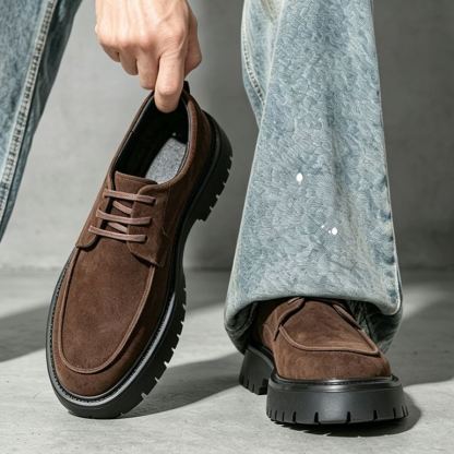 [Copy]Hand-polished floral print genuine leather color-blocked Oxford shoes