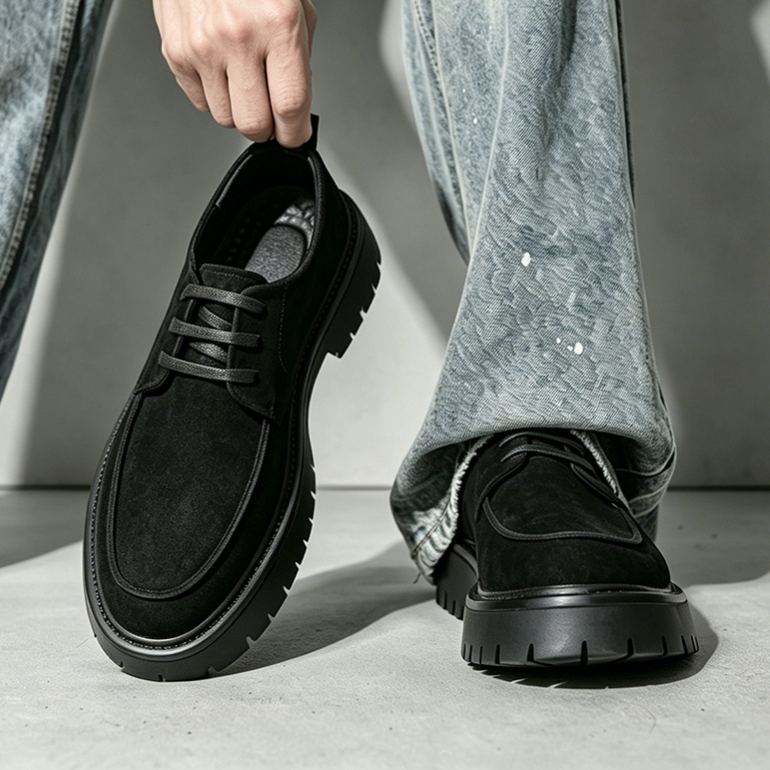 [Copy]Hand-polished floral print genuine leather color-blocked Oxford shoes