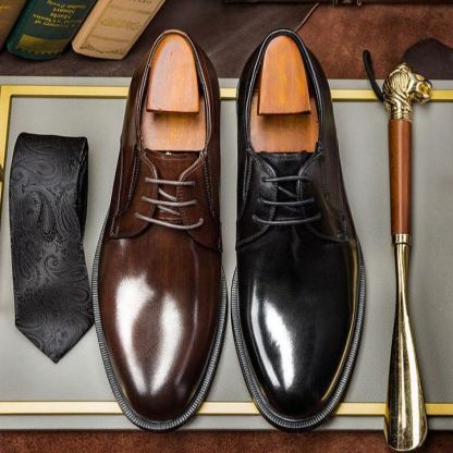 [Copy]Men's red and black embossed Oxford shoes