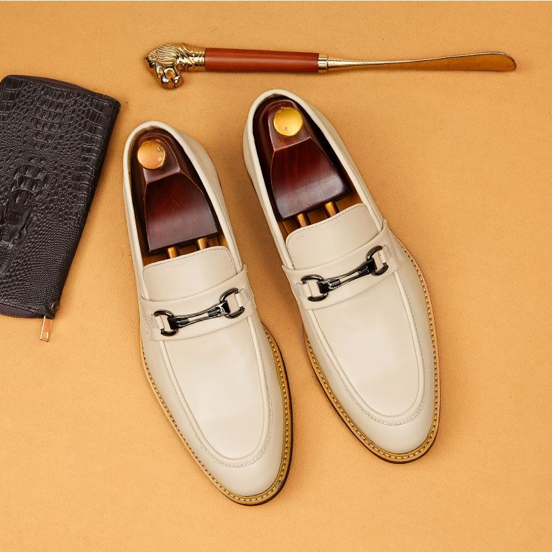 [Copy]Men's hand-woven double-buckle genuine leather monk shoes