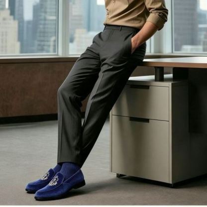 [Copy]Stylish leopard print loafers, slip-on casual plus-size men's shoes