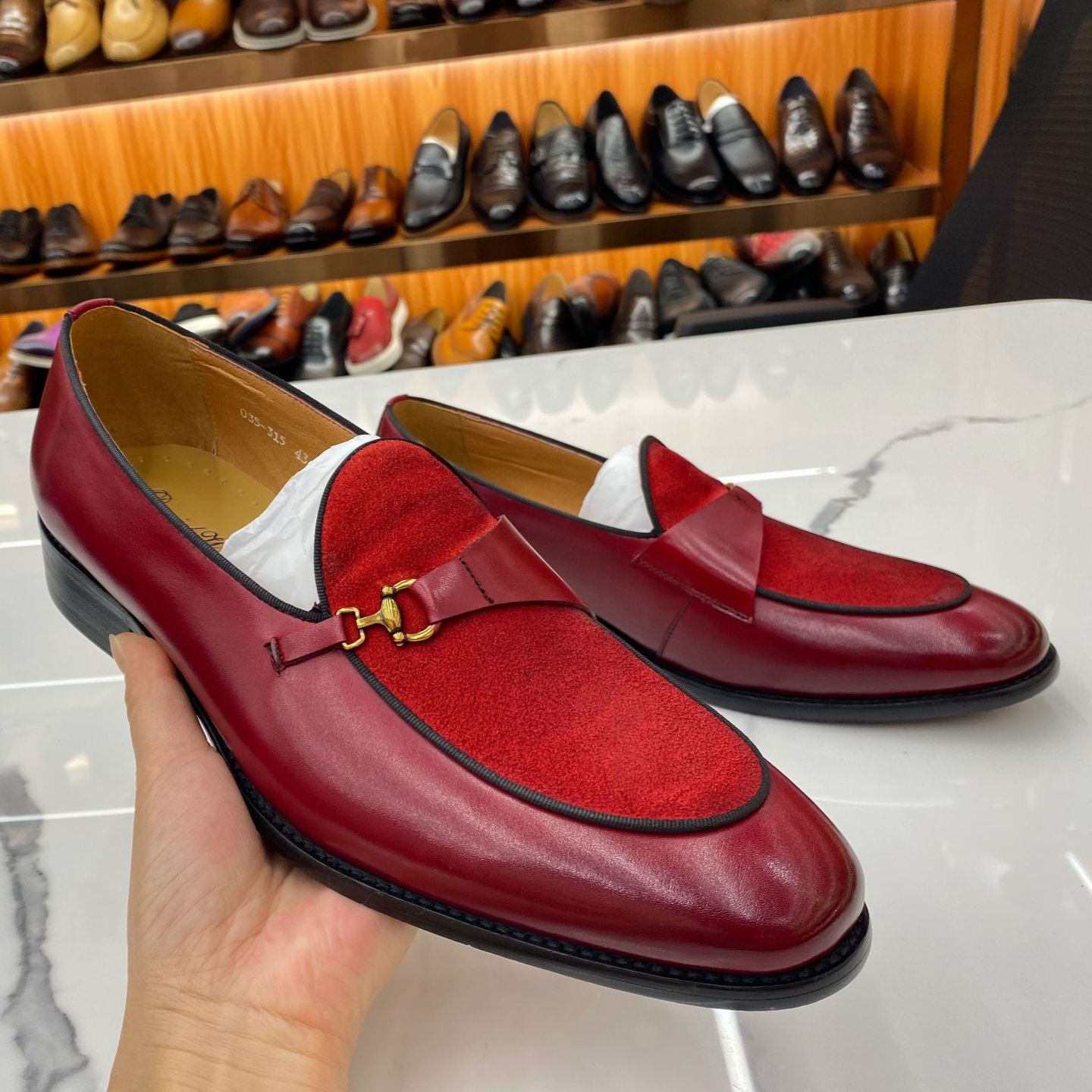[Copy]Men’s Luxury Two-Tone Leather Brogue Oxford Shoes