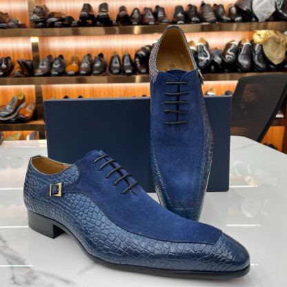 [Copy]Luxury Yellow Textured Leather Monk Strap Oxfords Men's Formal Dress Shoes