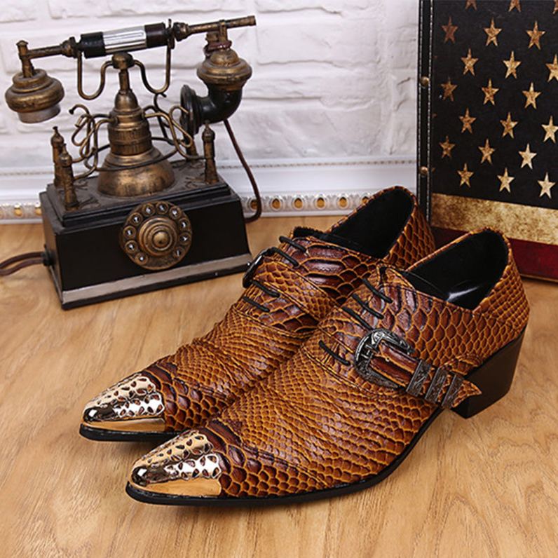 GUYSTEP™  Brown Metal Dress Shoes #8035