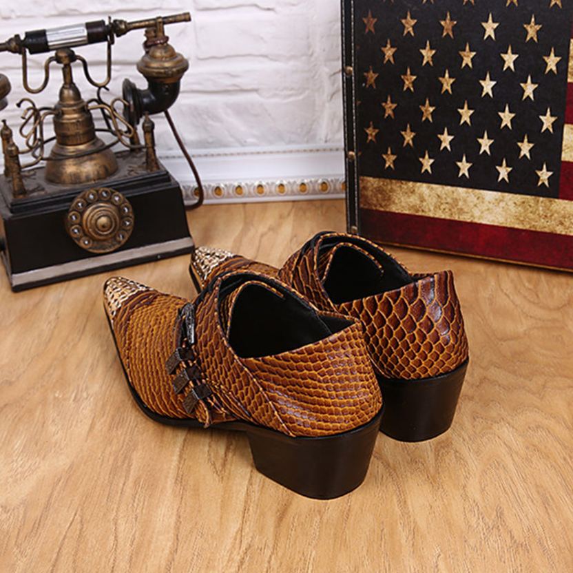 GUYSTEP™  Brown Metal Dress Shoes #8035
