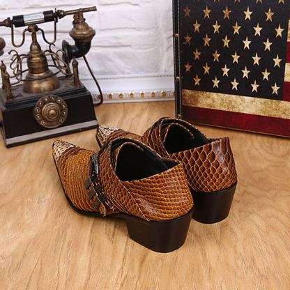 GUYSTEP™  Brown Metal Dress Shoes #8035
