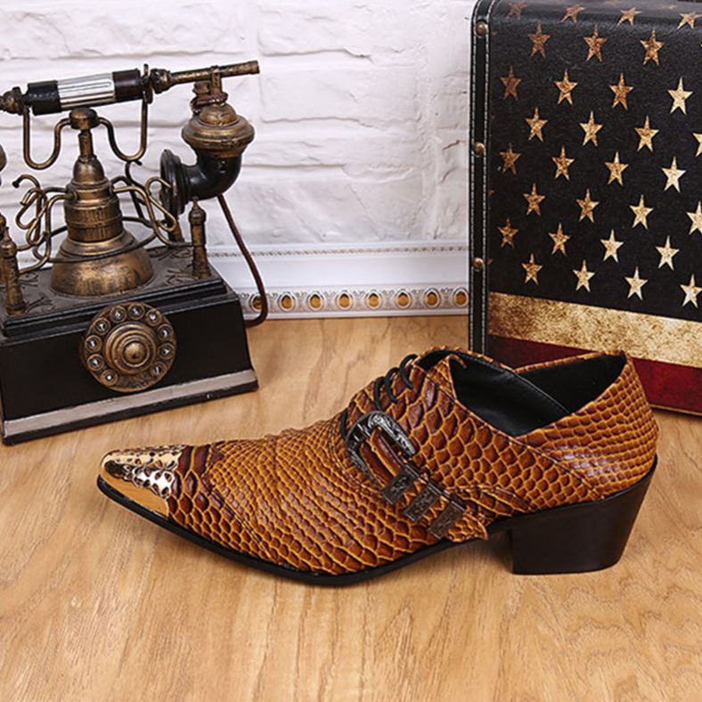 GUYSTEP™  Brown Metal Dress Shoes #8035