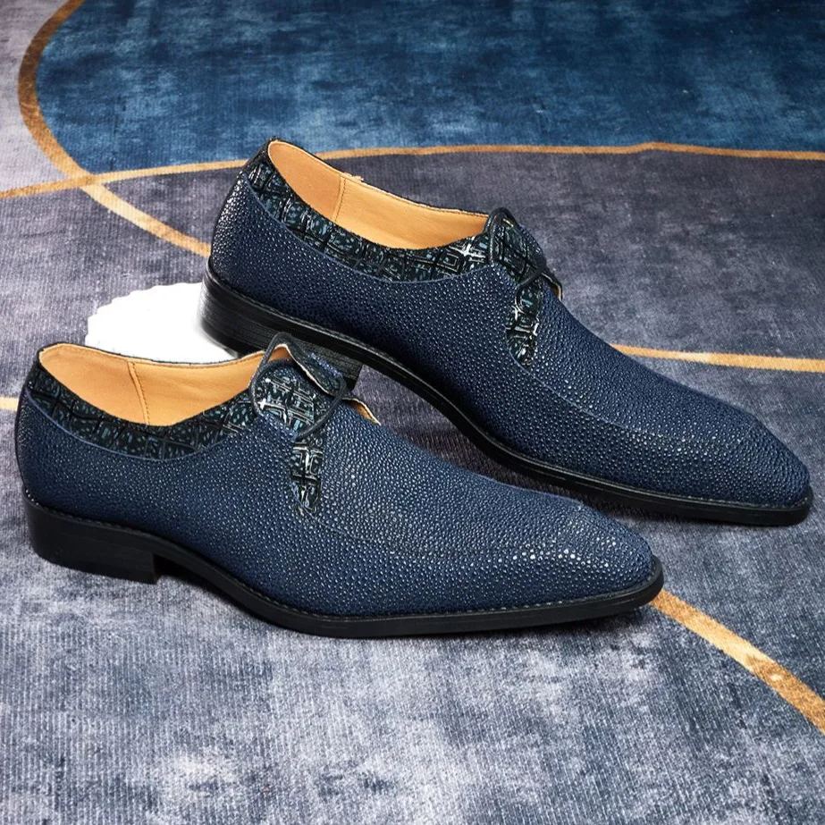 [Copy]Men's Pointed Toe Colorful Lace-up Fashion Derby Shoes