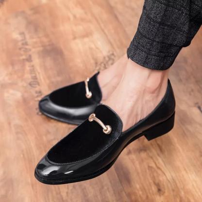 GUYSTEP-Men's Velvet Urban Gentleman/Patent Leather Shoes