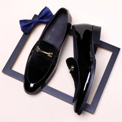 GUYSTEP-Men's Velvet Urban Gentleman/Patent Leather Shoes