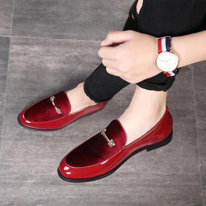 GUYSTEP-Men's Velvet Urban Gentleman/Patent Leather Shoes