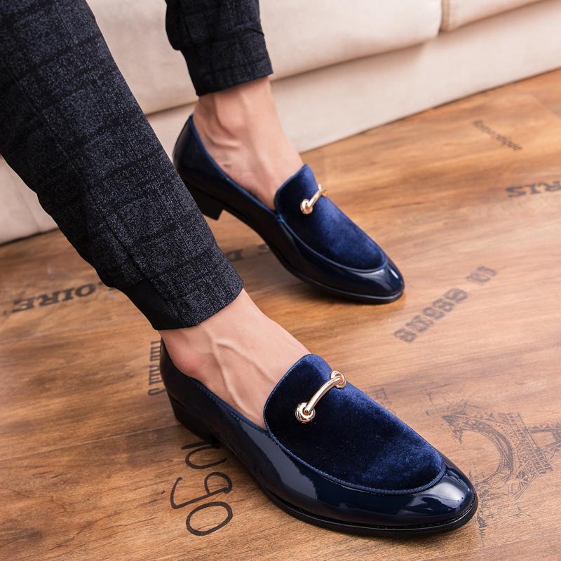 GUYSTEP-Men's Velvet Urban Gentleman/Patent Leather Shoes