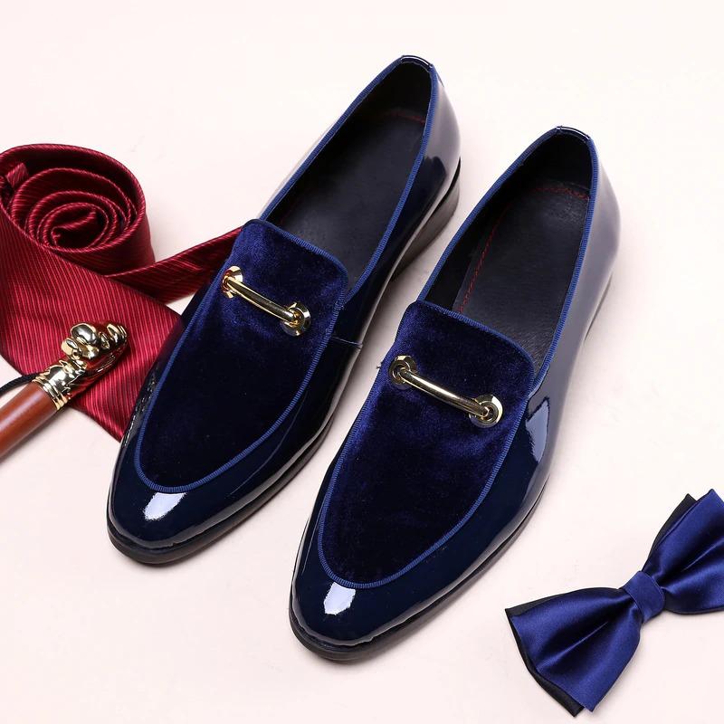 GUYSTEP-Men's Velvet Urban Gentleman/Patent Leather Shoes