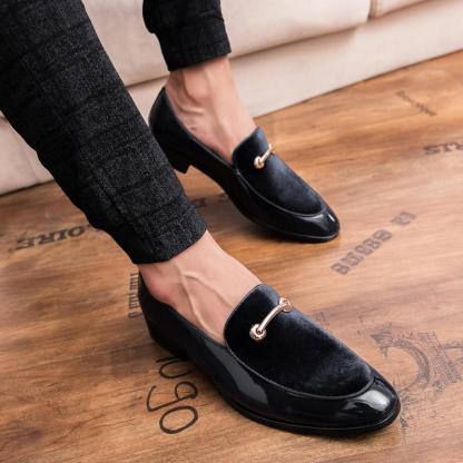 GUYSTEP-Men's Velvet Urban Gentleman/Patent Leather Shoes