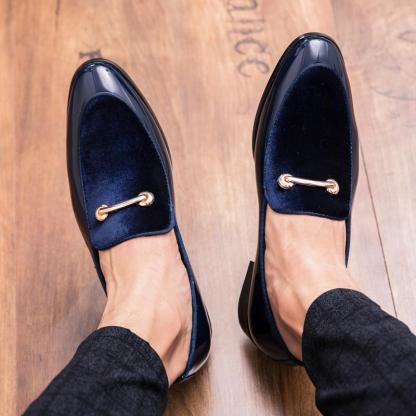 GUYSTEP-Men's Velvet Urban Gentleman/Patent Leather Shoes