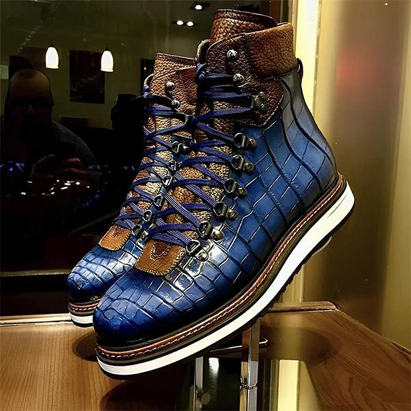 Men's stylish new genuine leather lace-up casual shoes