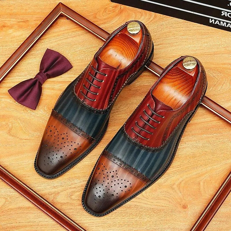 Men’s Hand-Polished Wingtip Oxford Shoes
