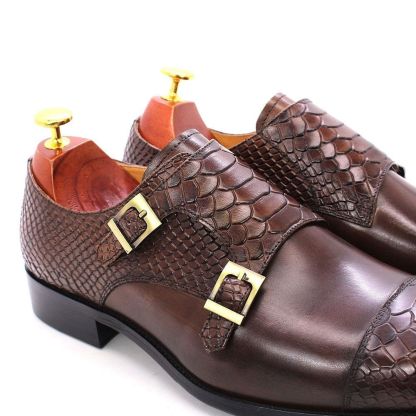 Men's Dress Shoes Genuine Leather Snake Print Classic Italian Shoes