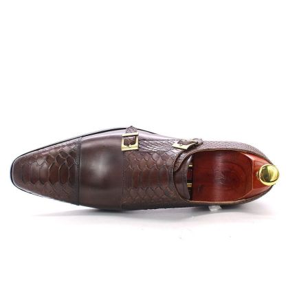 Men's Dress Shoes Genuine Leather Snake Print Classic Italian Shoes