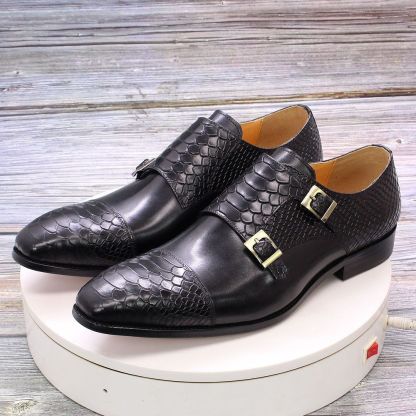 Men's Dress Shoes Genuine Leather Snake Print Classic Italian Shoes