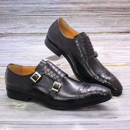 Men's Dress Shoes Genuine Leather Snake Print Classic Italian Shoes
