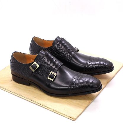 Men's Dress Shoes Genuine Leather Snake Print Classic Italian Shoes