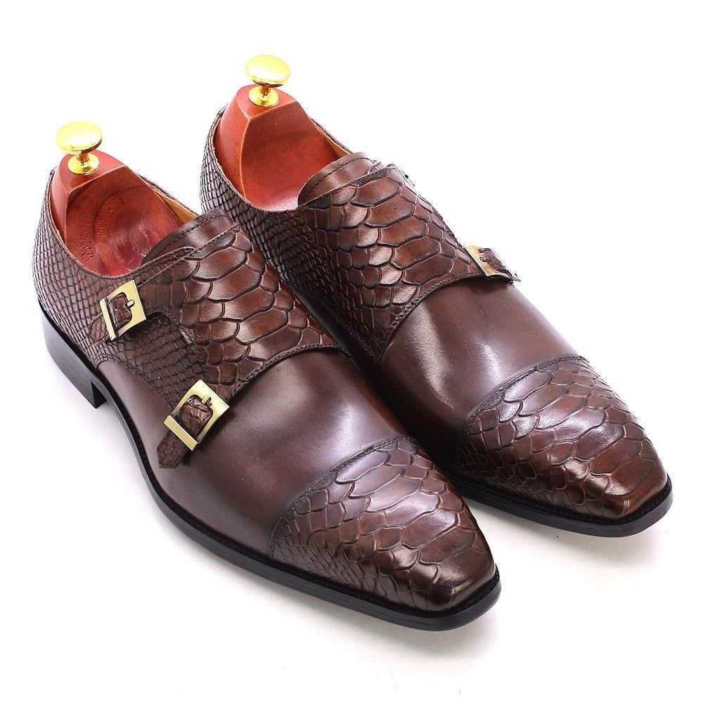 Men's Dress Shoes Genuine Leather Snake Print Classic Italian Shoes