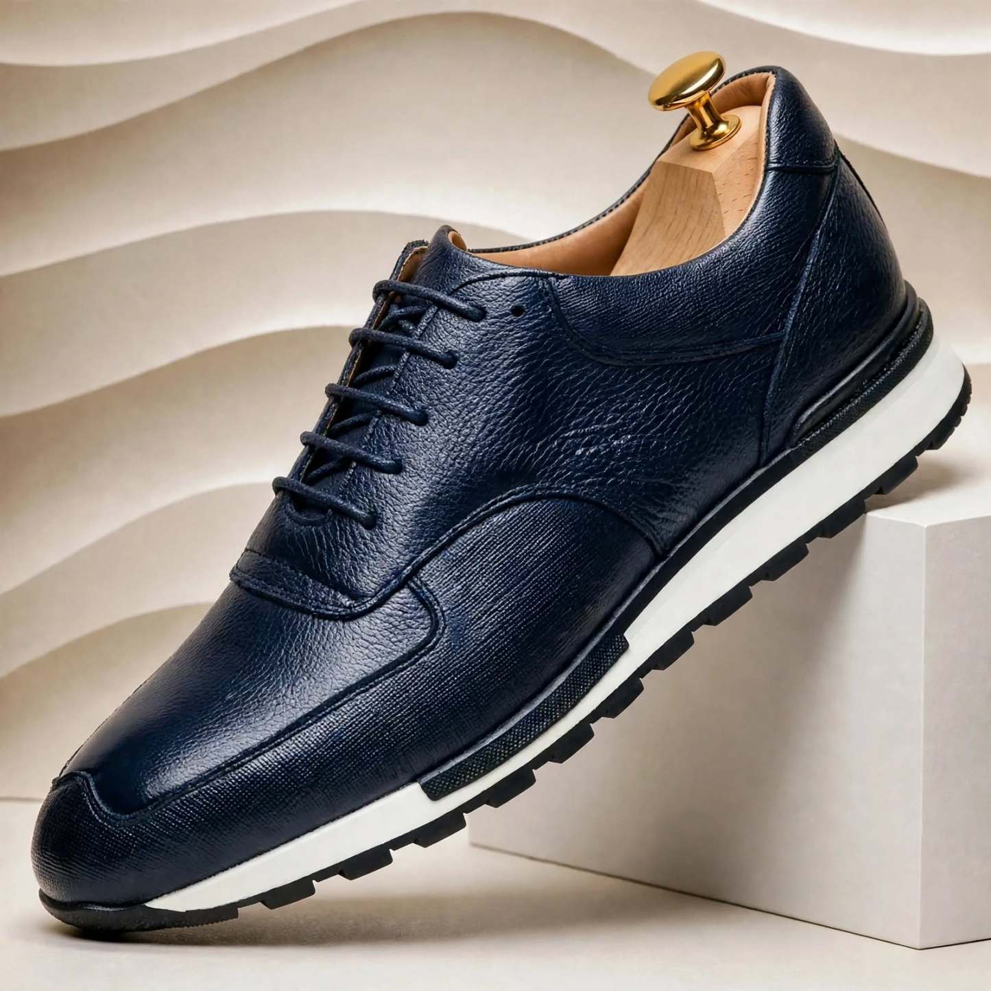 Men’s Premium Cowhide Leather Casual Sneakers – Multiple Colors