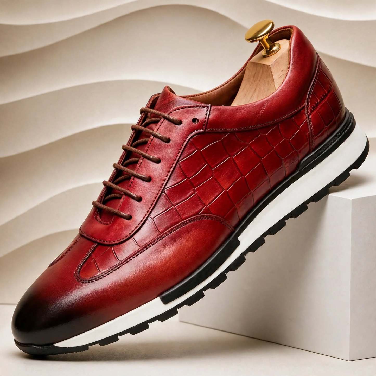 Men’s Premium Cowhide Leather Casual Sneakers – Multiple Colors