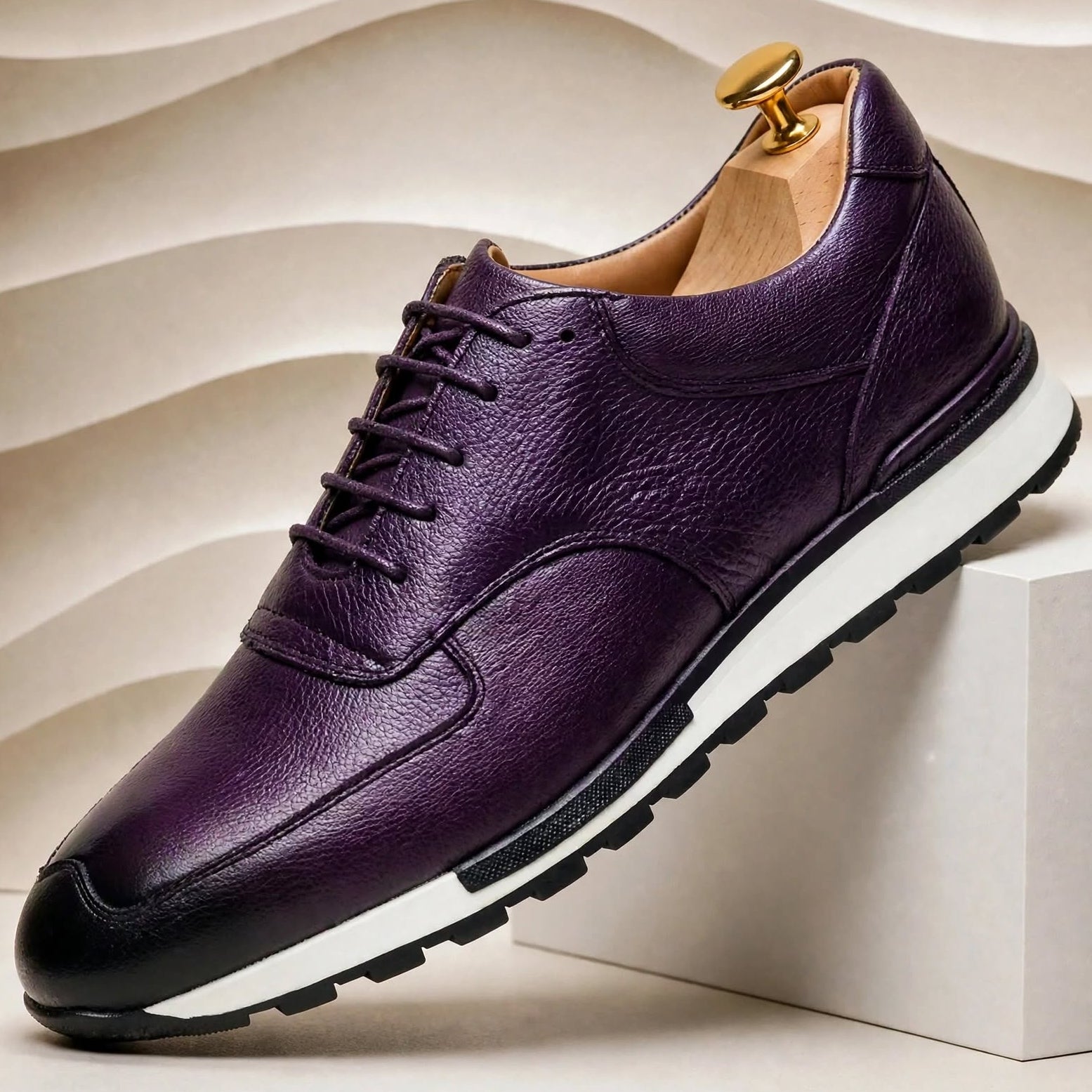 Men’s Premium Cowhide Leather Casual Sneakers – Multiple Colors