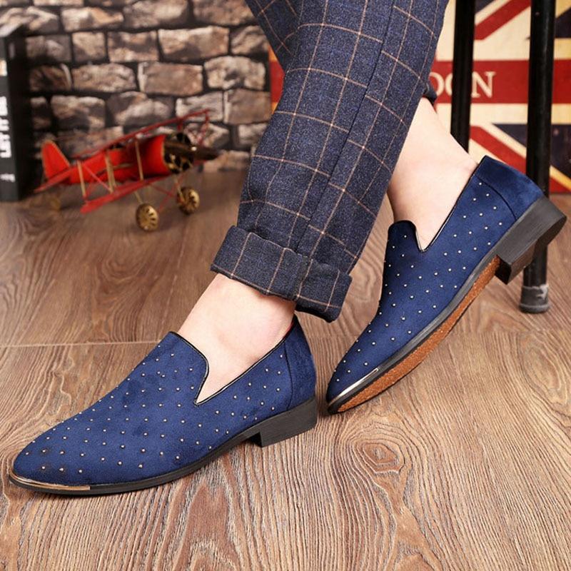 Men Casual Suede Rivet Shoes