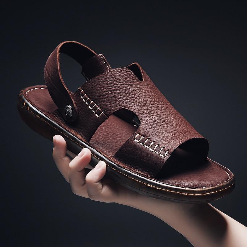 New Classics Style Genuine Leather Men Sandals
