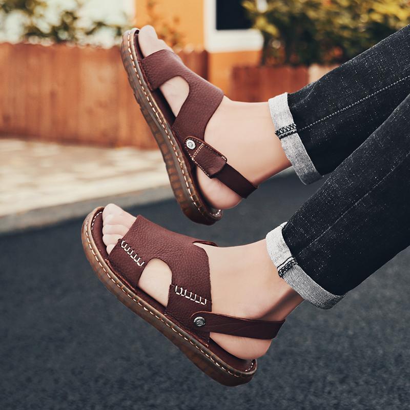 New Classics Style Genuine Leather Men Sandals