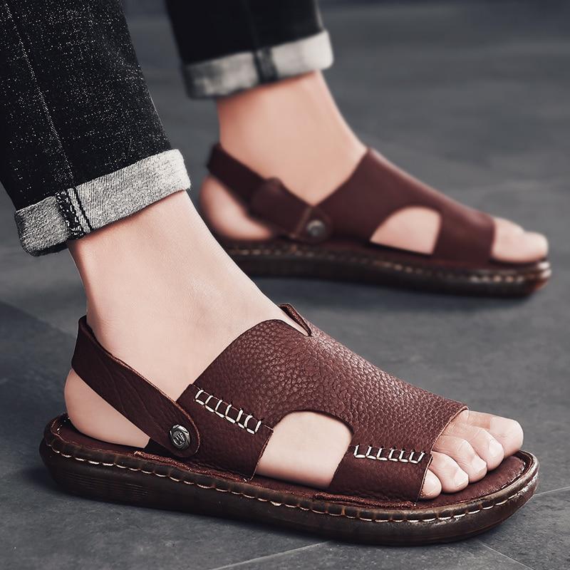 New Classics Style Genuine Leather Men Sandals