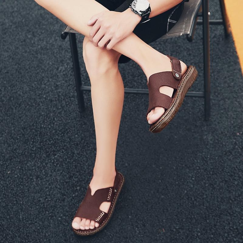 New Classics Style Genuine Leather Men Sandals