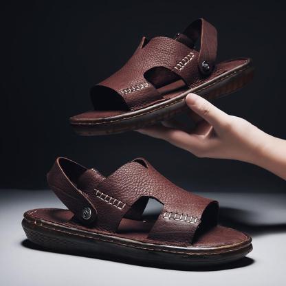 New Classics Style Genuine Leather Men Sandals