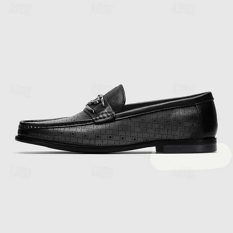 Men's Classic Perforated Leather Horsebit Loafers