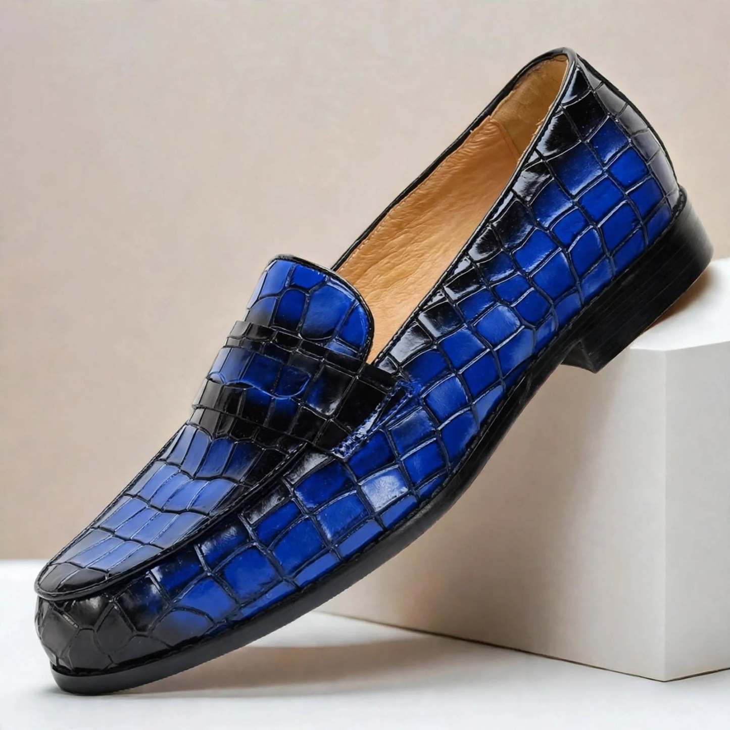 Lastello Cowhide Leather Loafers