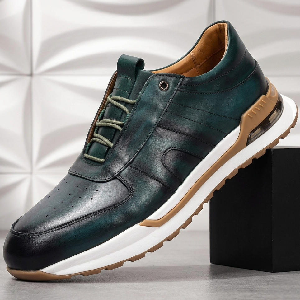 Men’s Premium Cowhide Leather Casual Sneakers – Multiple Colors