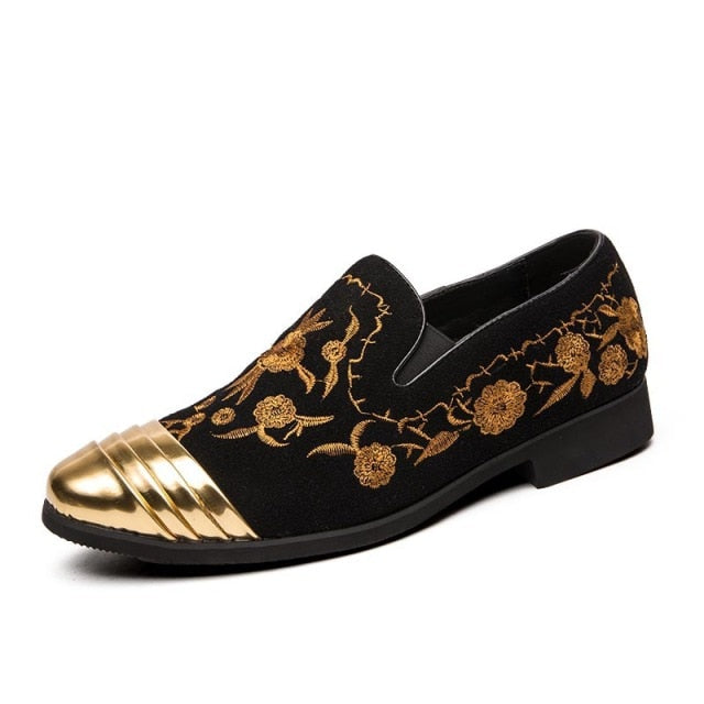 Floral Embroidery Flock Shoes