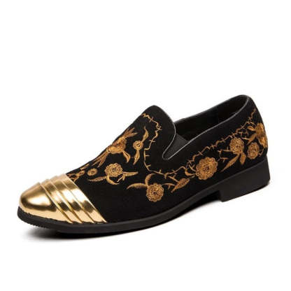 Floral Embroidery Flock Shoes