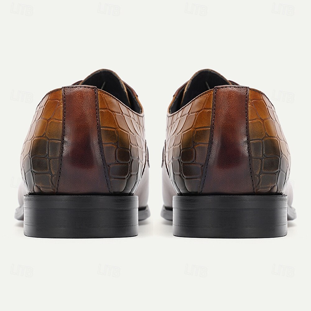 Men's Oxfords Crocodile Pattern Home Daily Cowhide Comfortable Slip Resistant