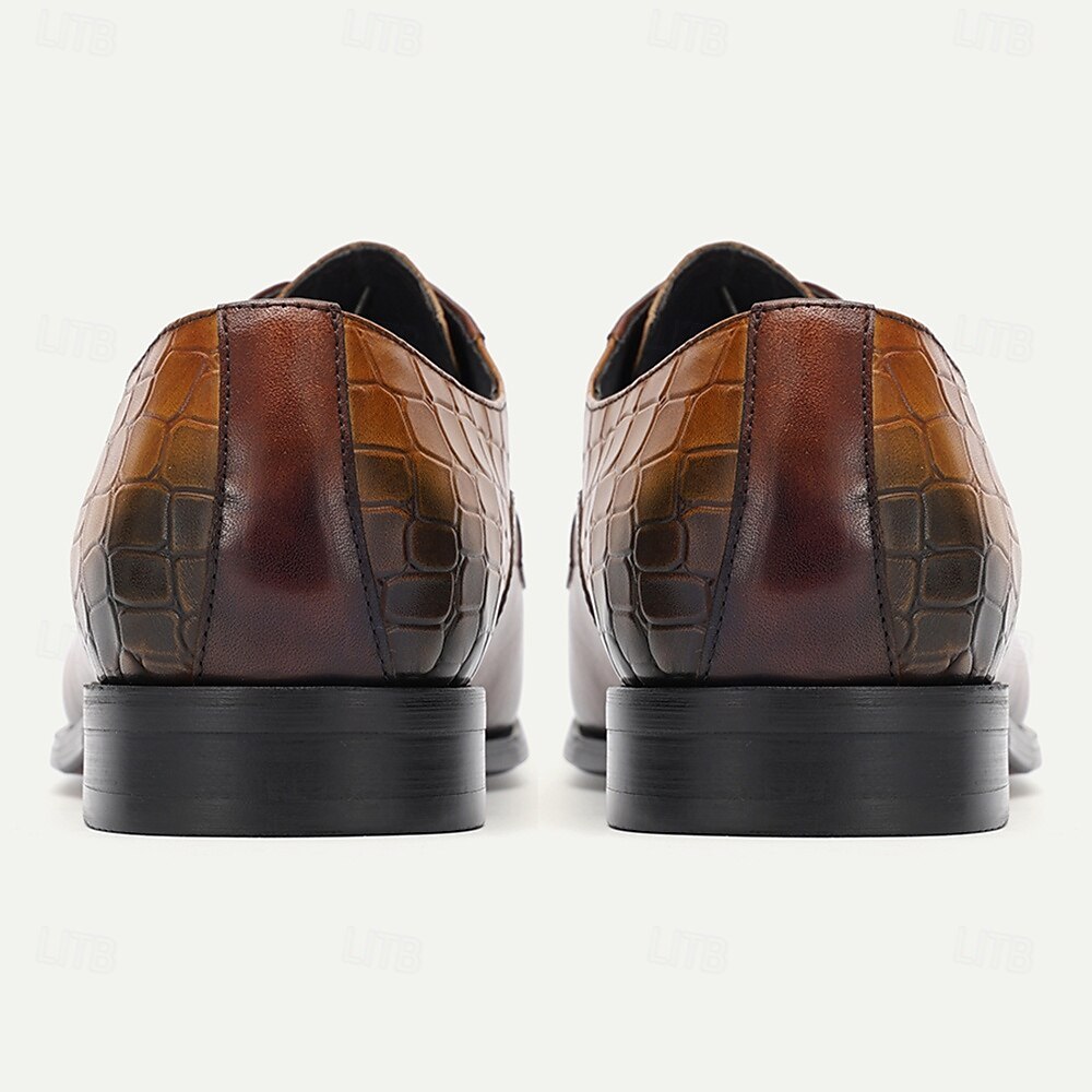 Men's Oxfords Crocodile Pattern Home Daily Cowhide Comfortable Slip Resistant