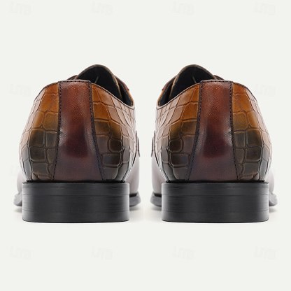 Men's Oxfords Crocodile Pattern Home Daily Cowhide Comfortable Slip Resistant