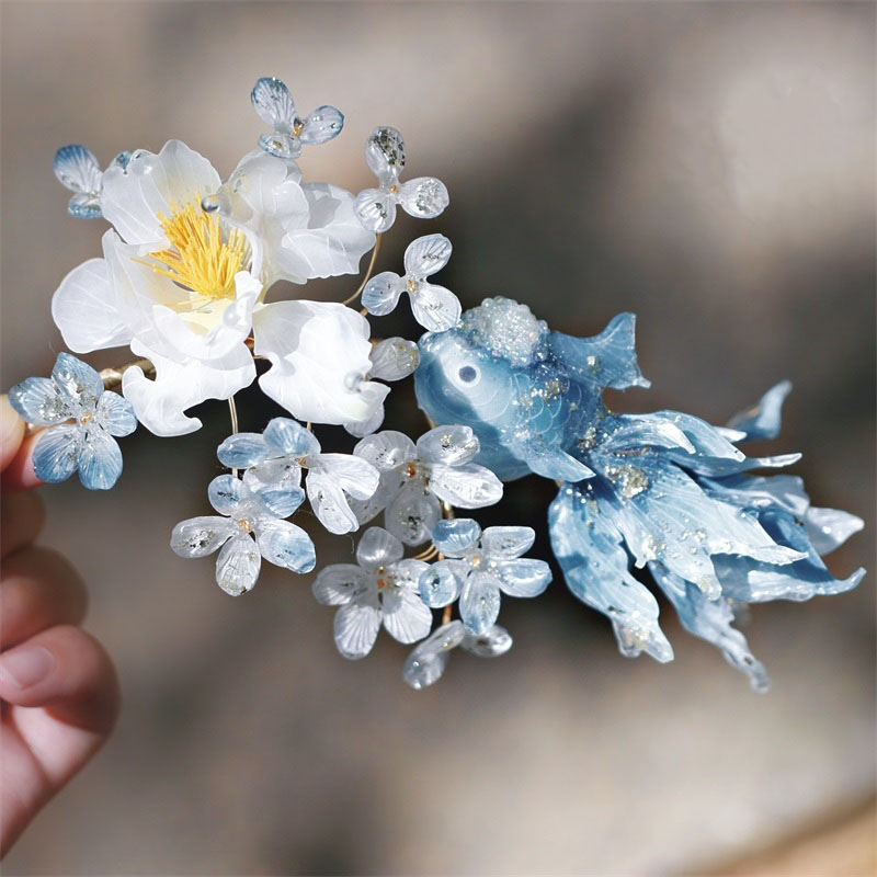Exquisite Flower Hair Pin Set with Hair Sticks and Tassels