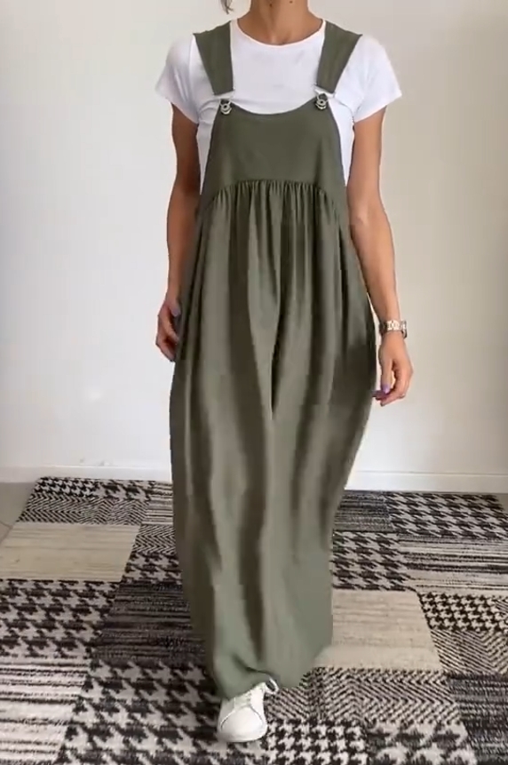 Jednobarevné ležérní šaty na ramínka